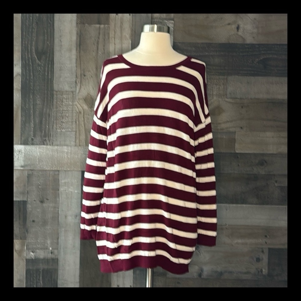 Preppy striped drop shoulder sweater small coastal academia gorpcore